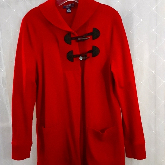 Chaps M Women's Red Sweater Jacket - Picture 1 of 4
